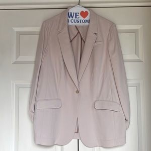 Elizabeth and James Rolled Sleeve Elisabeth Blazer in Beige